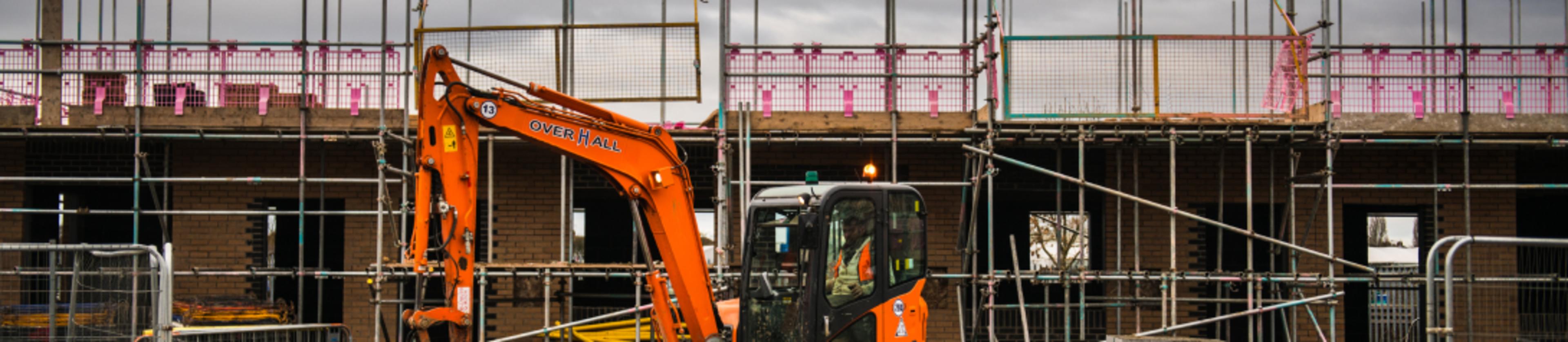 Digger on a building site