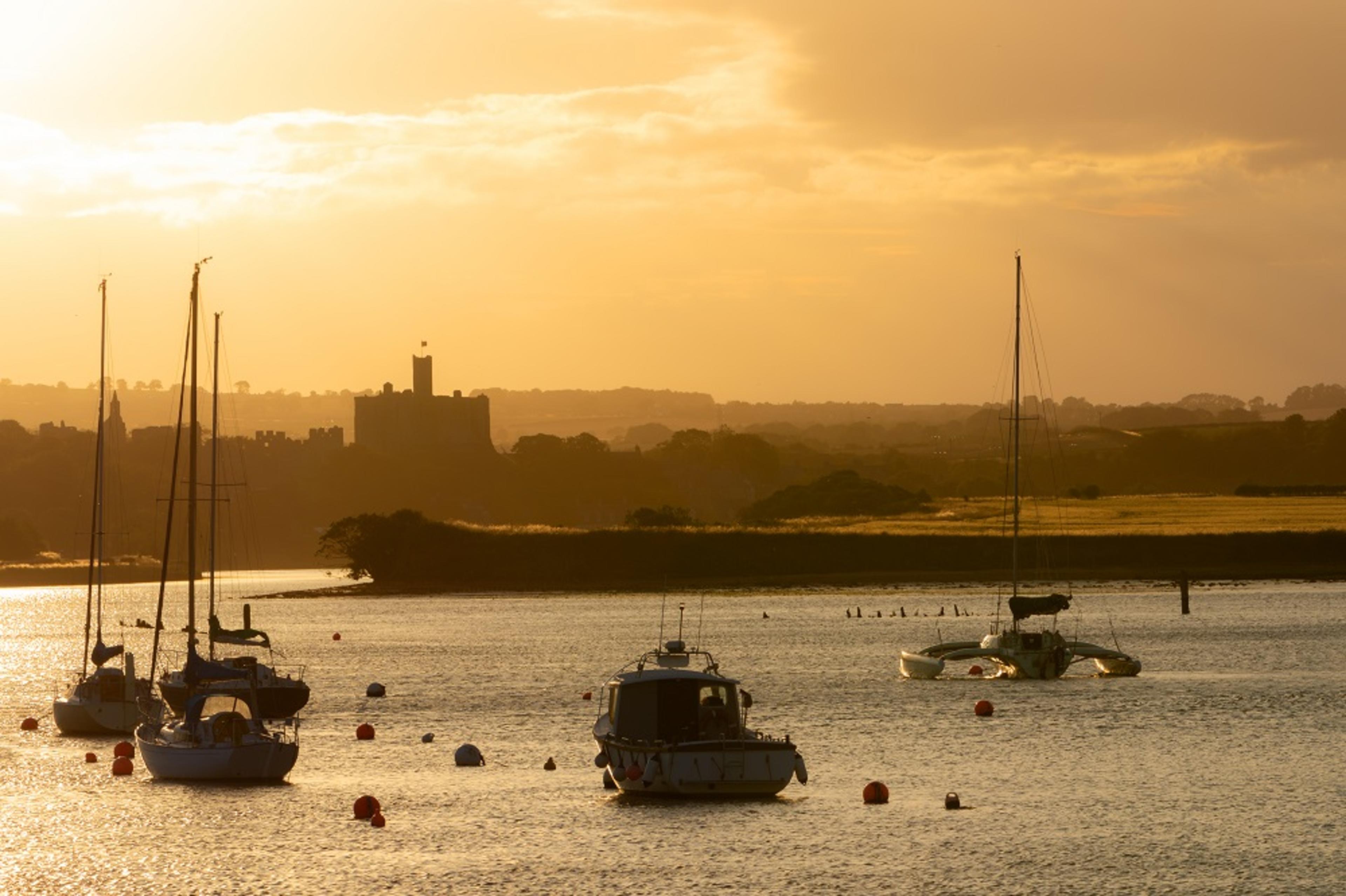 Amble harbour at sunset