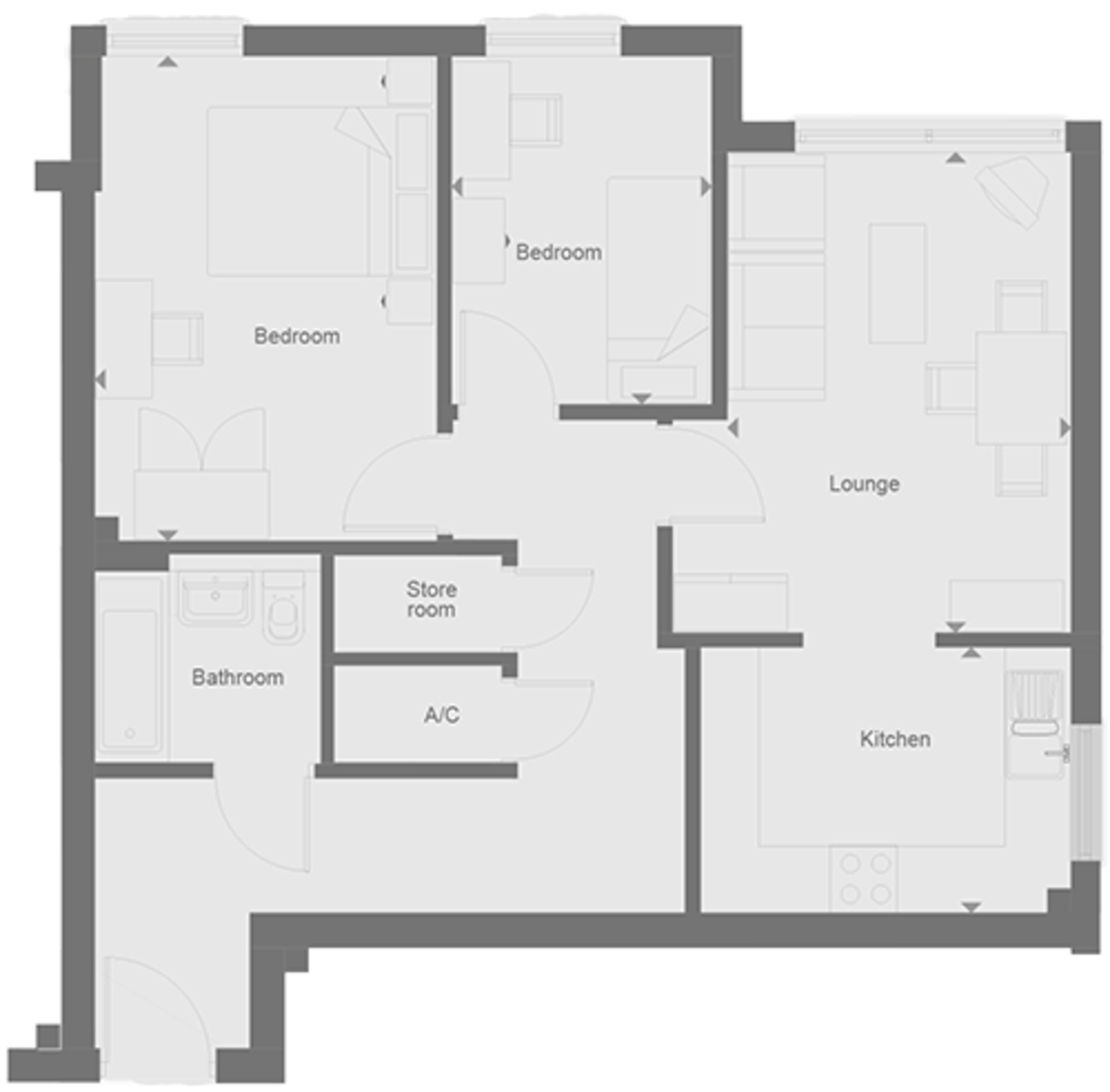 clock-house-two-bedroom-flat-type-L-floorplan