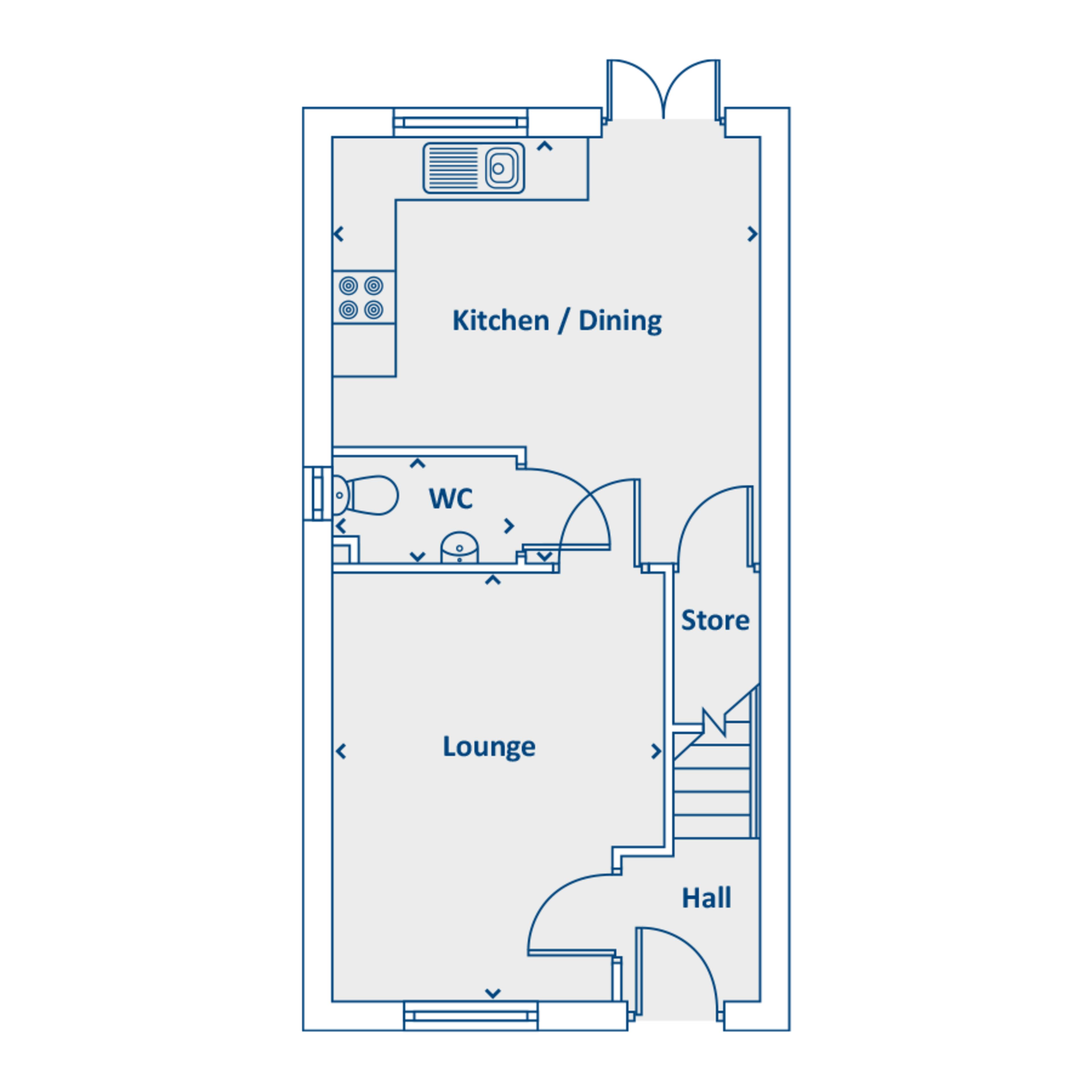 Floorplan of the ground floor in Adlington