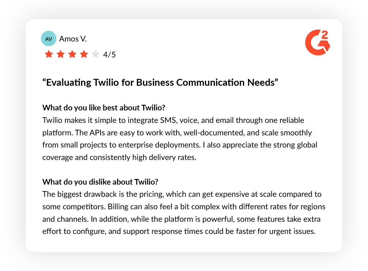 Twilio customer review