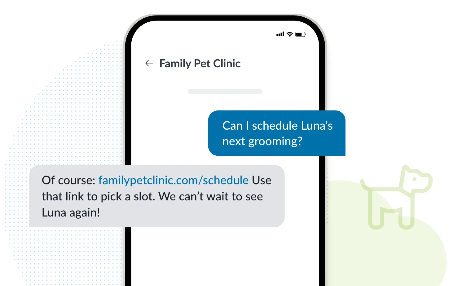 schedule vet clinic appointments with text messages