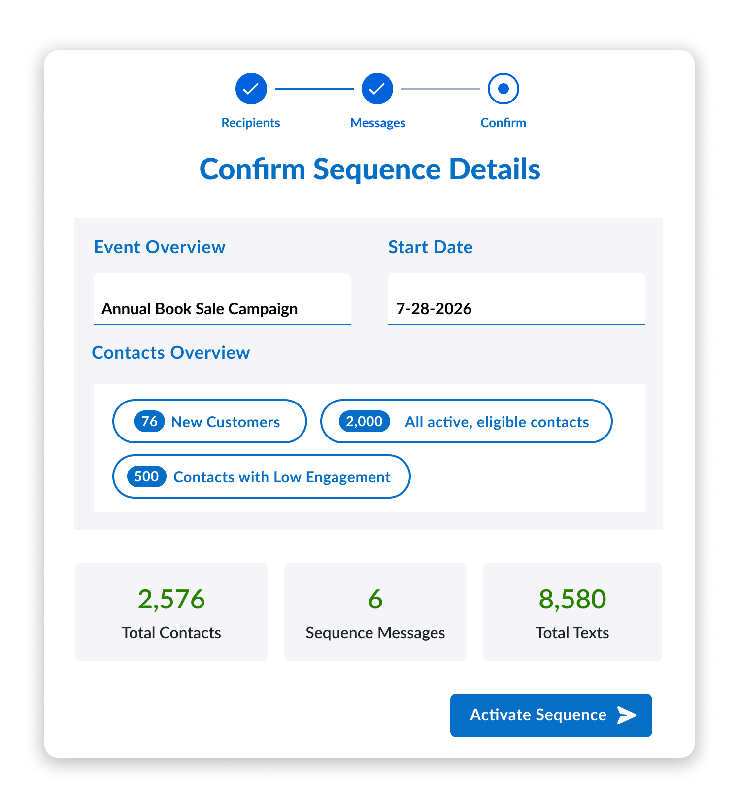 Text Request how to compose sequence
