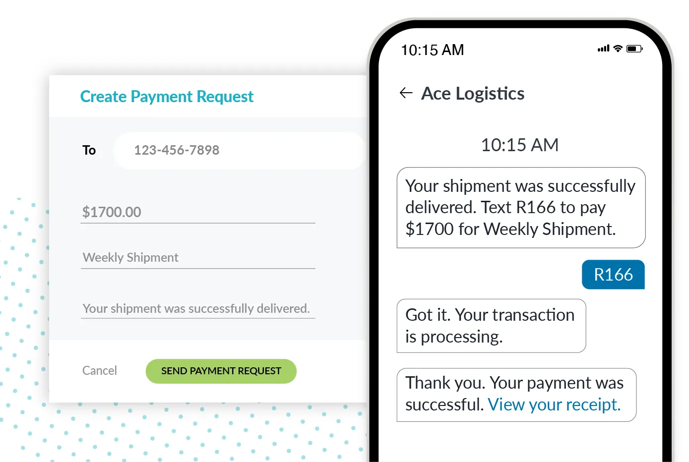 text-request-payments-feature-for-logistics