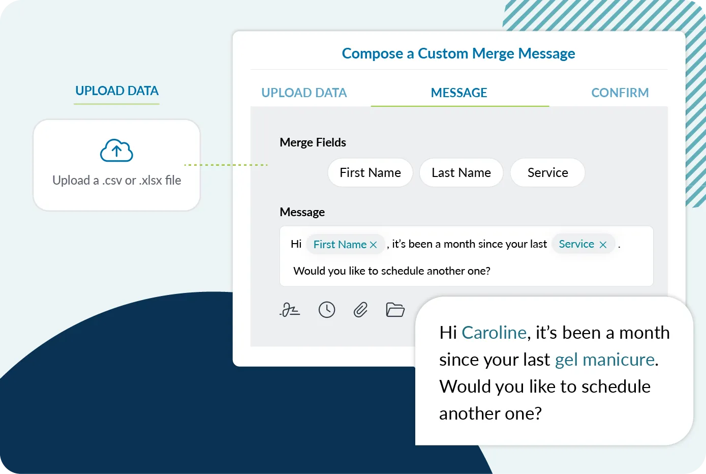 text message merge fields to personalize promotions 