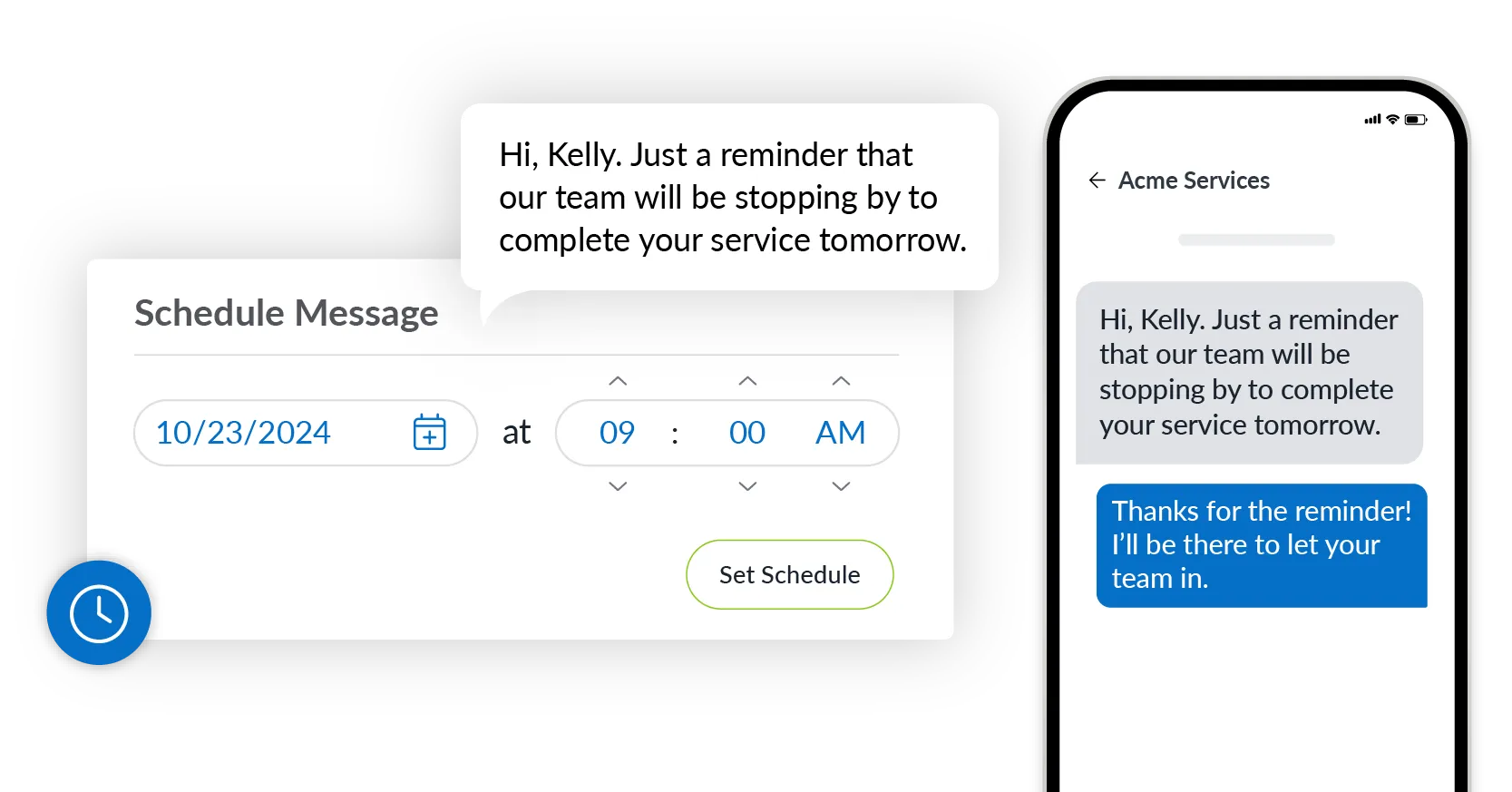 schedule text messages and reminders in advance with Text Request