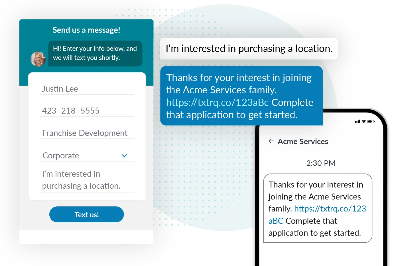 SMS Chat for franchise development