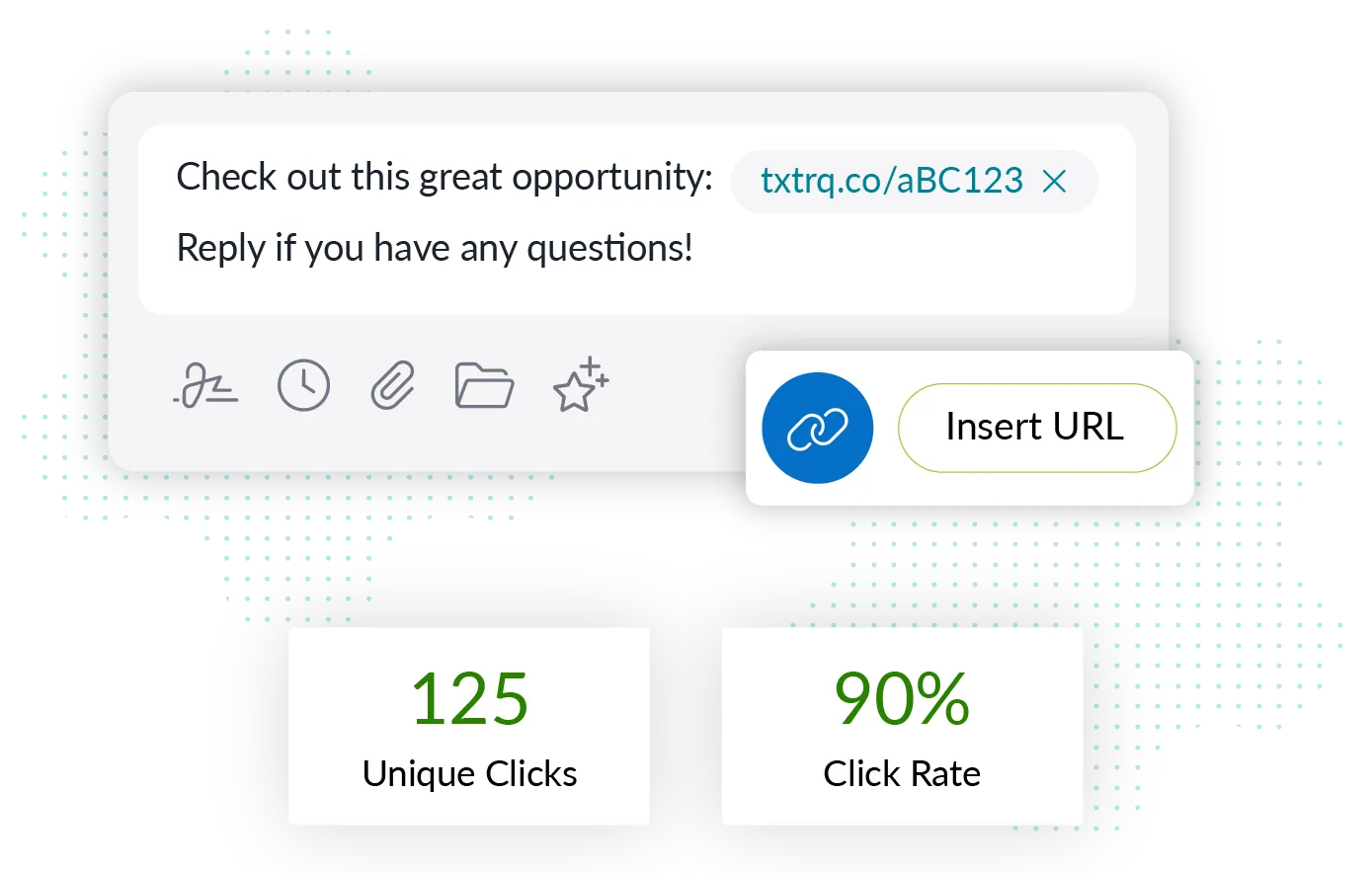 shorten links and track click rates with Text Request