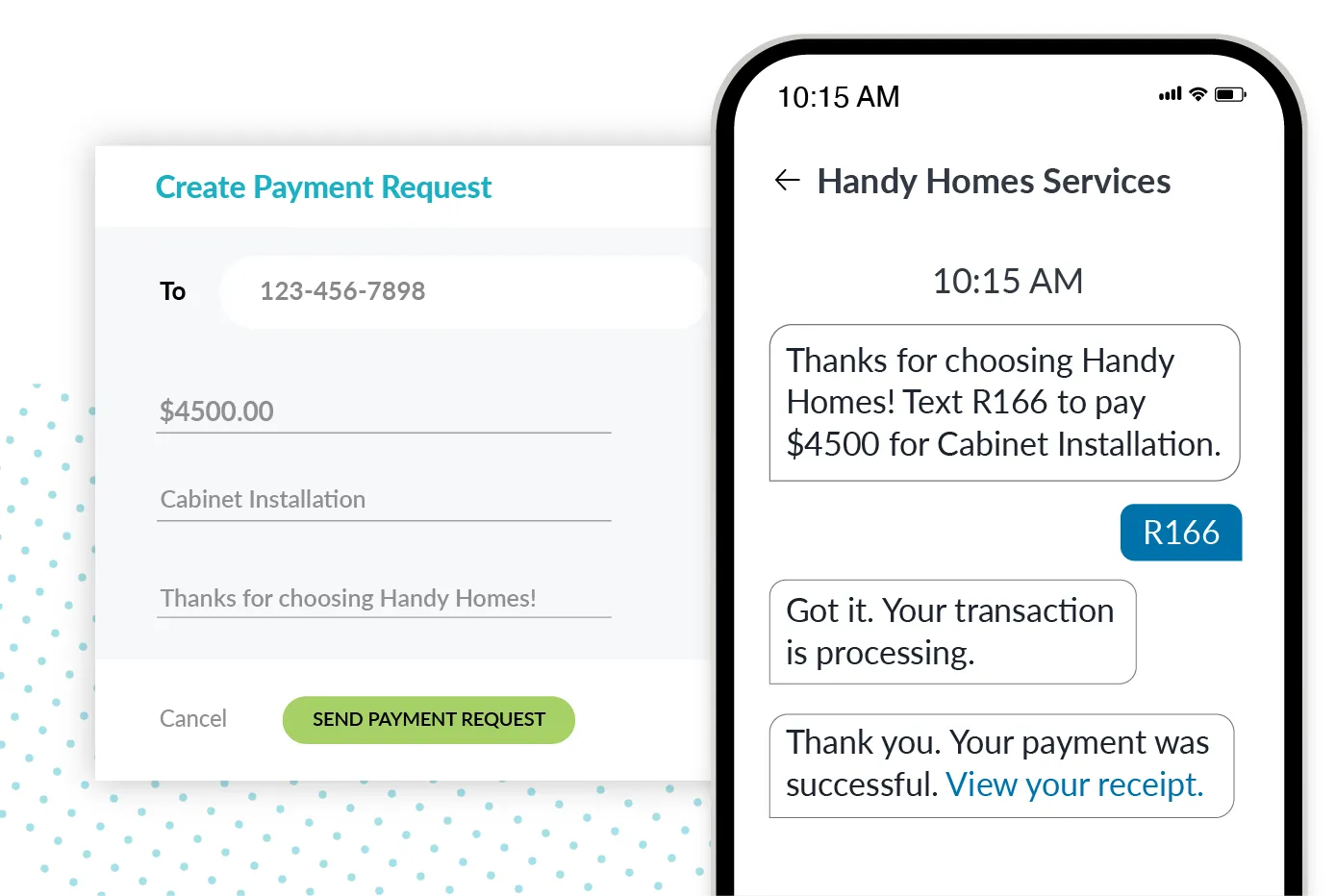 text-to-pay for home renovators