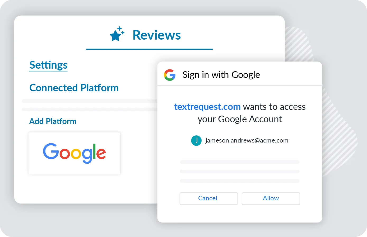 Text Request Connects Online Review Platform Google My Business