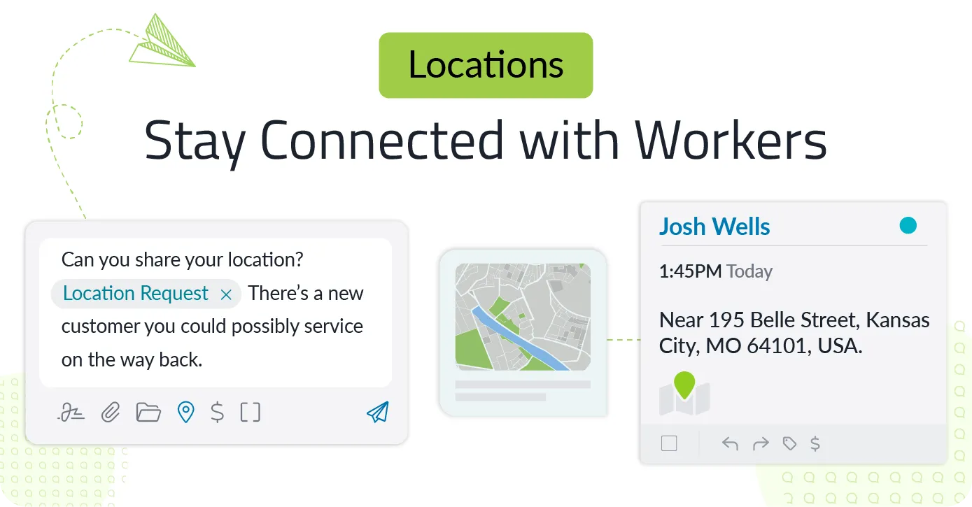 locations Text Request feature to track workers