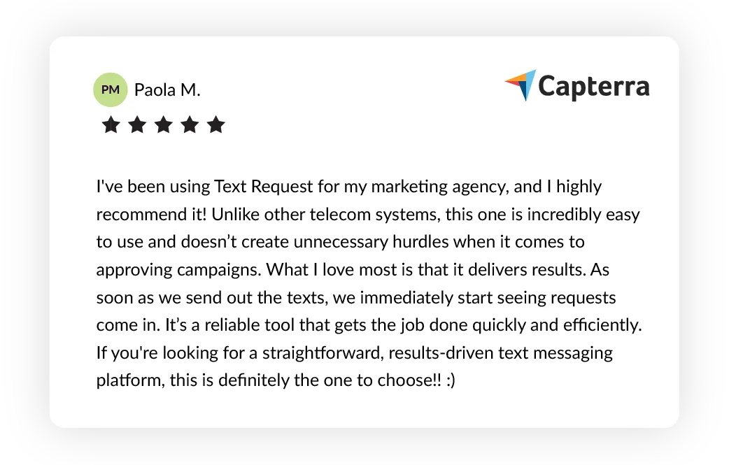 Text Request Capterra review