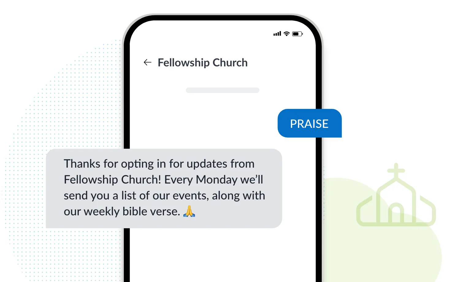 church keyword text messaging example