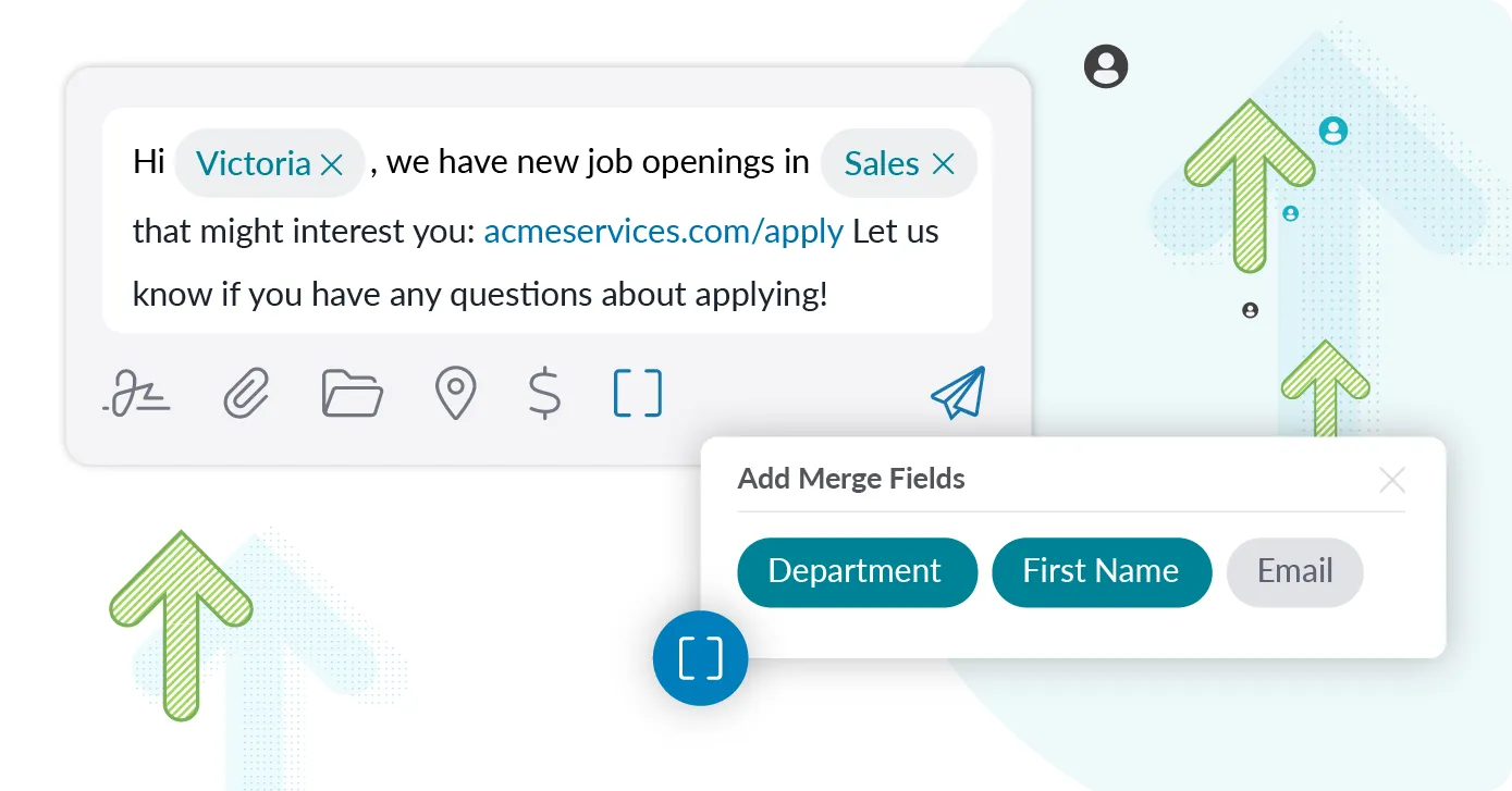 merge text messaging for staffing and recruiting