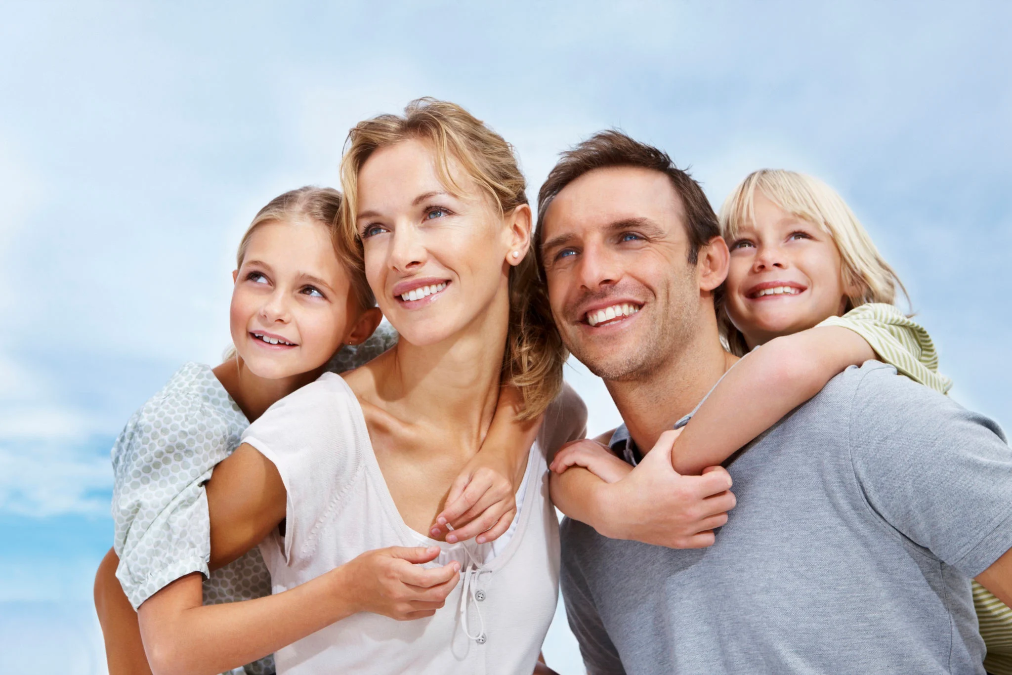 happy family outdoors