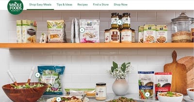 Whole Foods Holiday Site screenshot