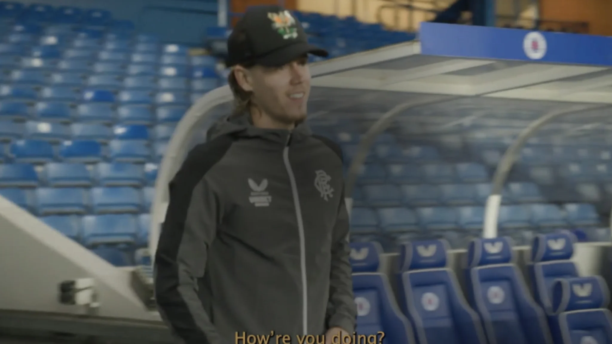 Rangers FC Footballer in Rangers FC Football Stadium