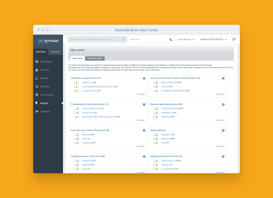 Idea Center Investment Themes Screenshot (CTA)