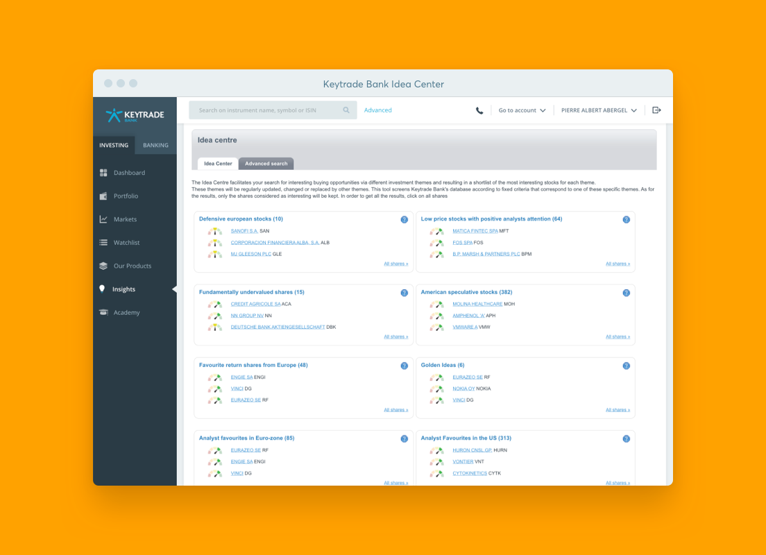 Idea Center Investment Themes Screenshot (CTA)