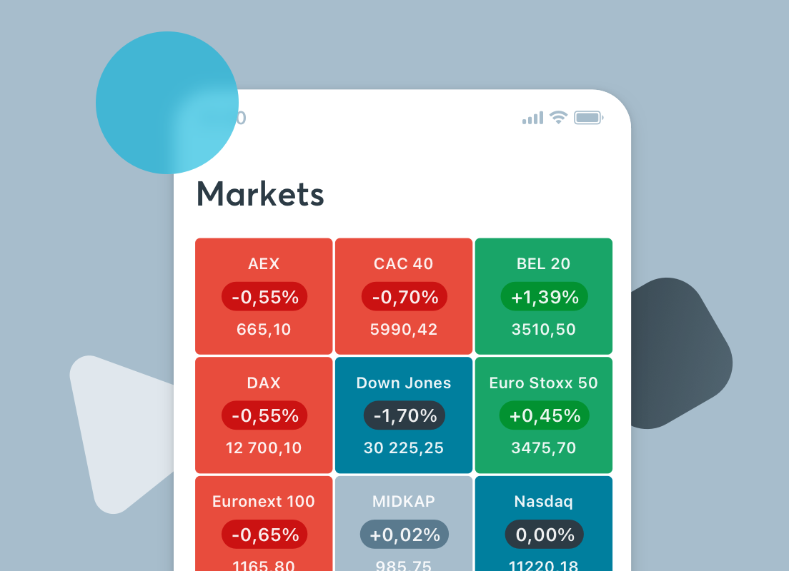 Screenshot of trading markets in the app (CTA)
