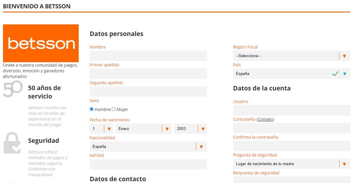 Registro Betsson