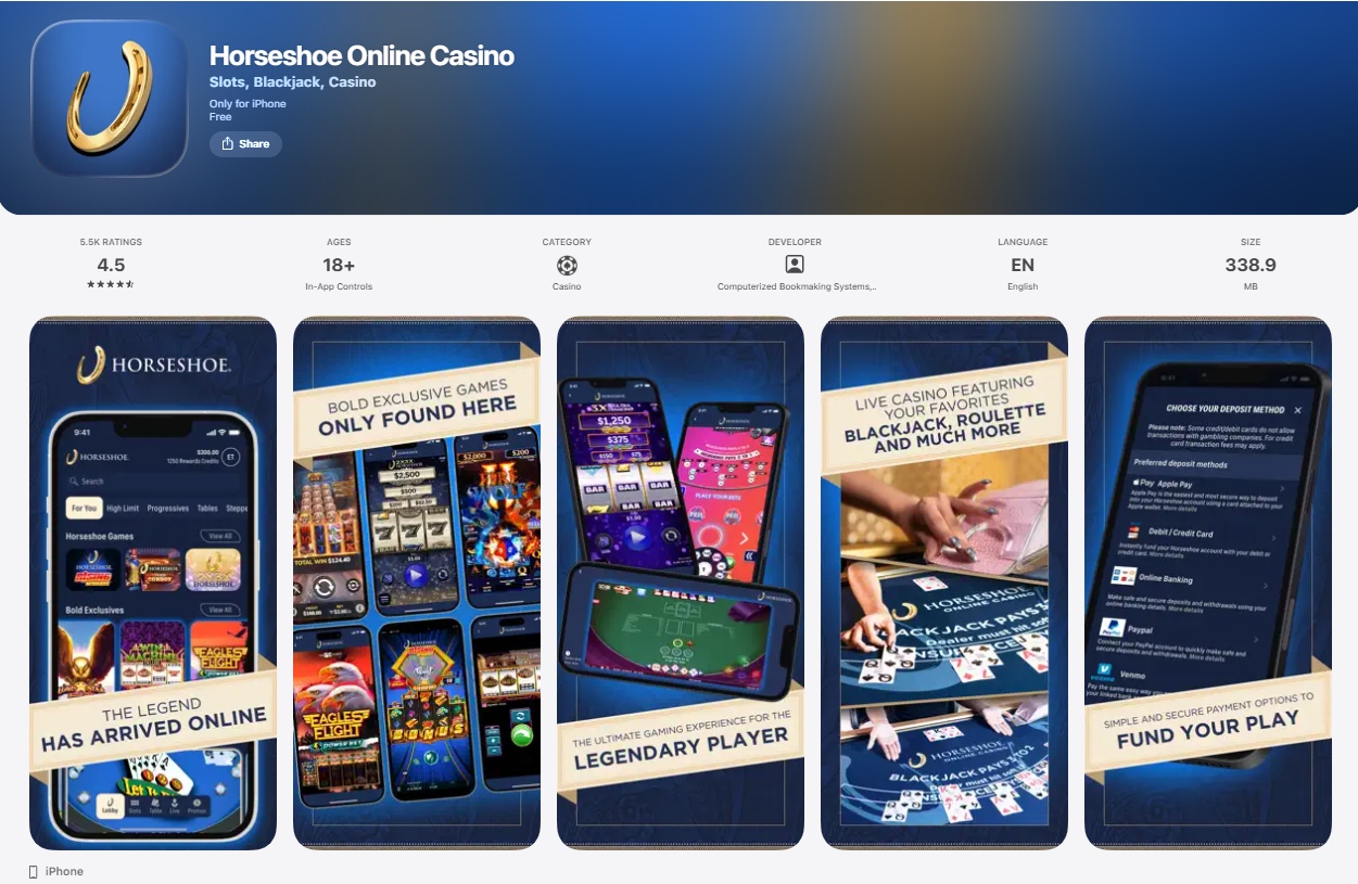 Horseshoe Casino App Page