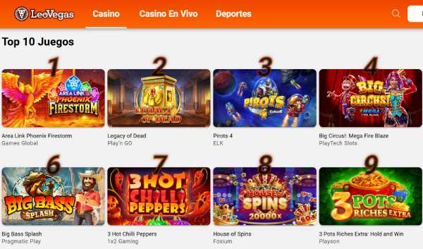 Juegos de casino en Leovegas
