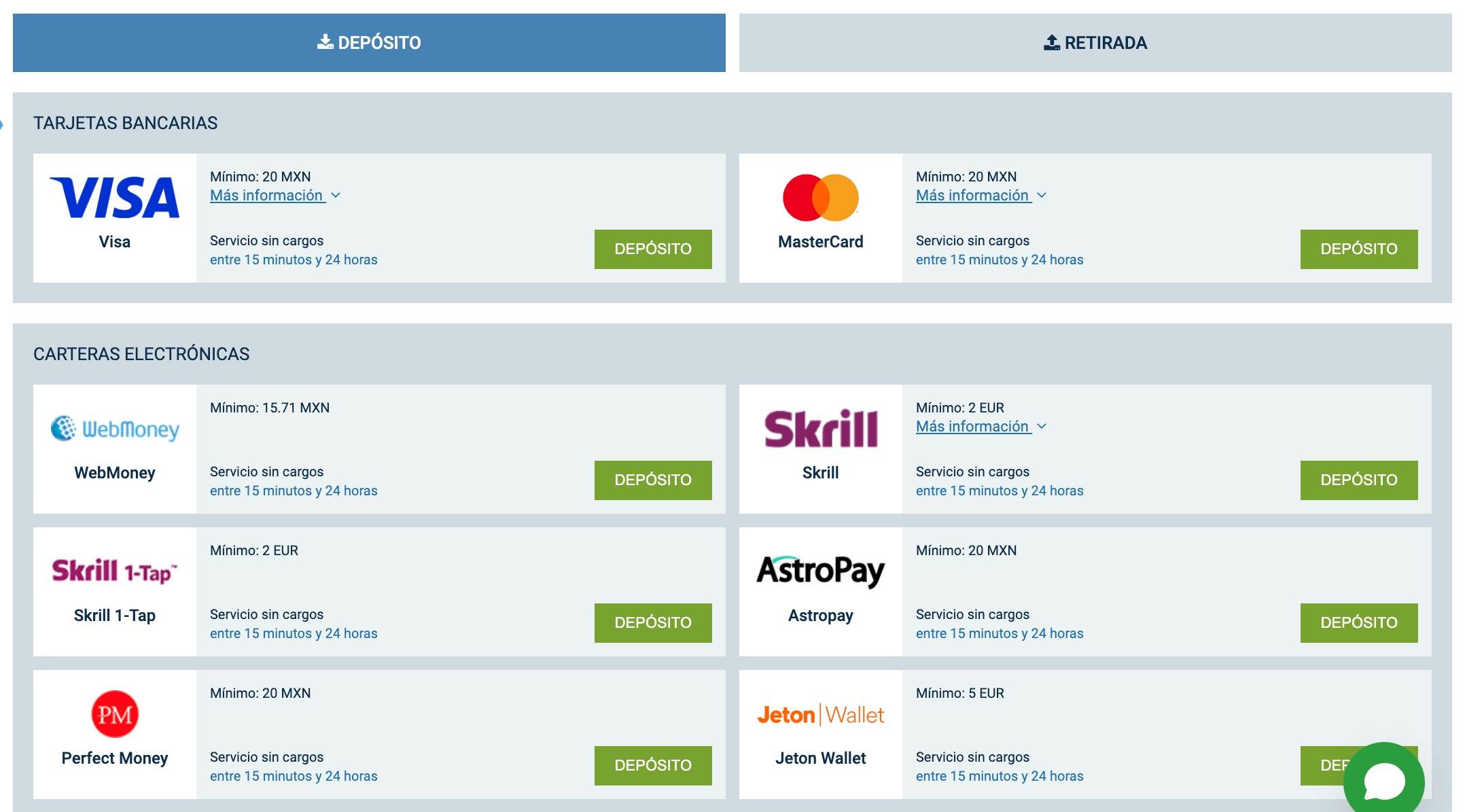 1xbet Payment Methods