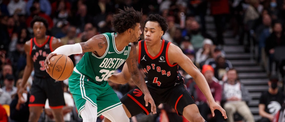 Boston Celtics Marcus Smart vs Toronto Raptors Scottie Barnes