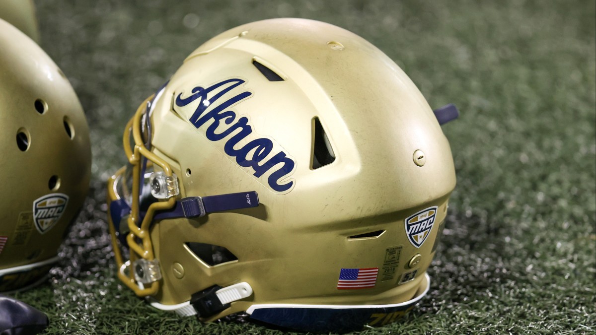 Akron Gold Football Helmet