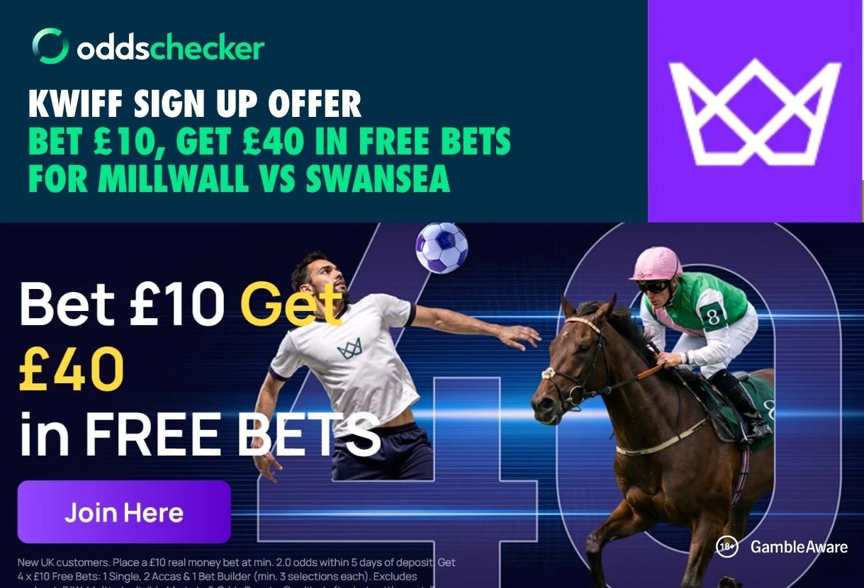 Millwall vs Swansea Betting Offer: Bet £10, Get £40 with Kwiff