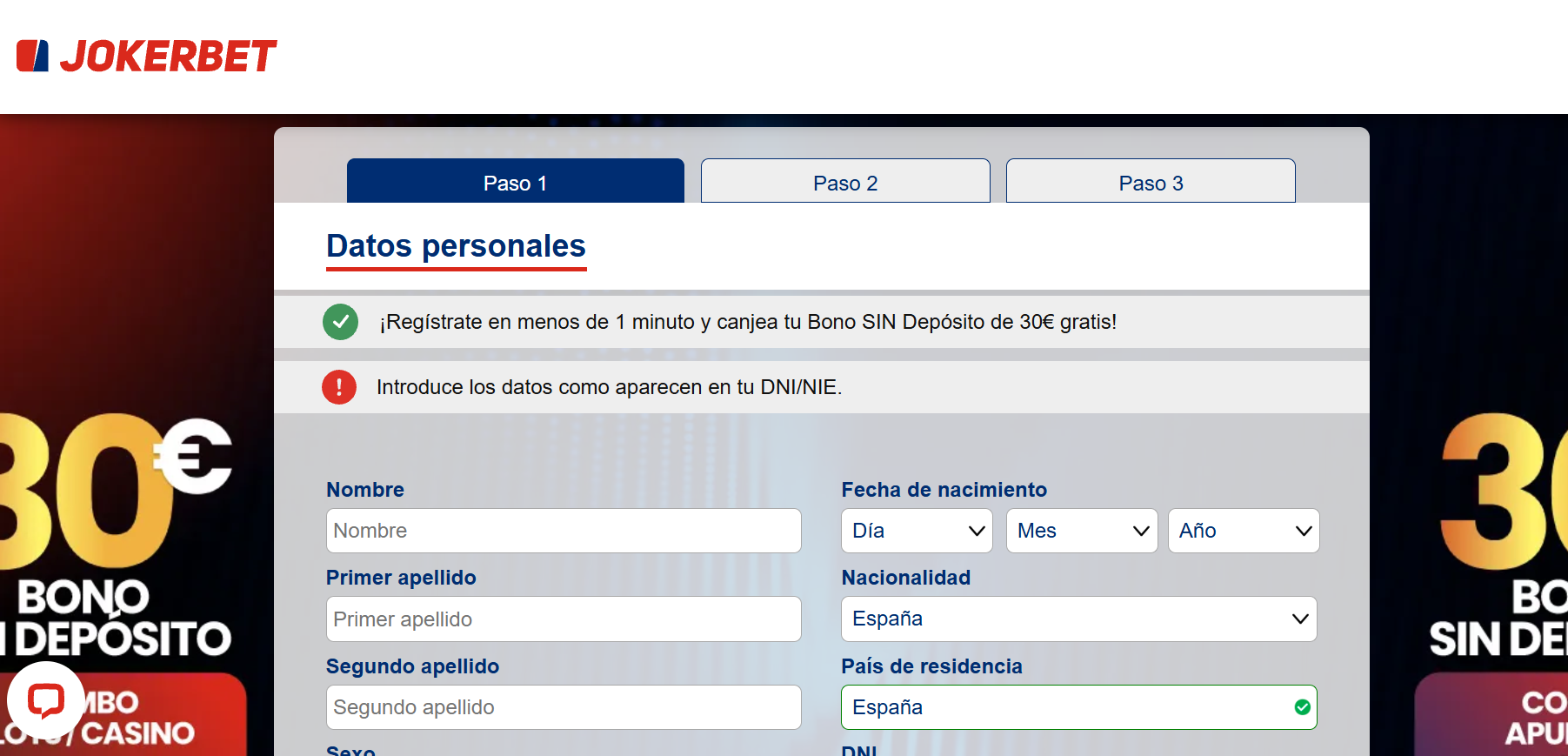 Registro JOKERBET