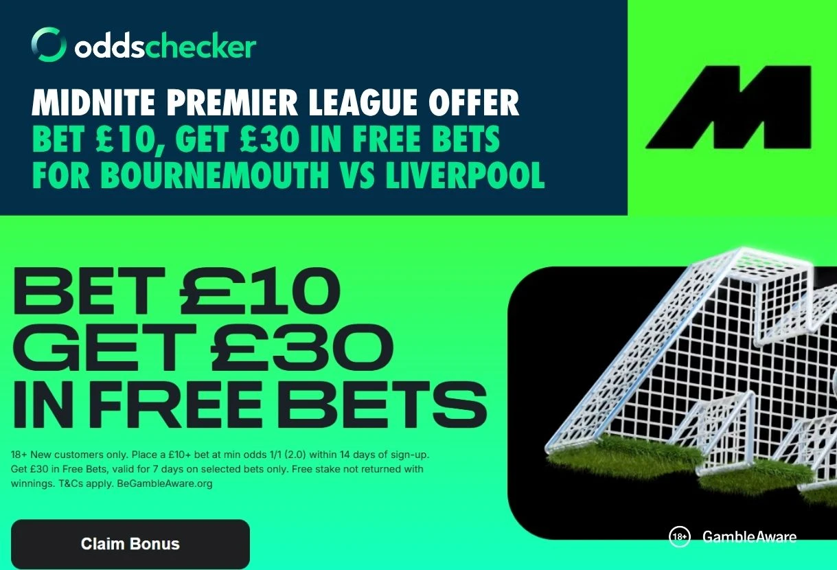 Bournemouth vs Liverpool Midnite Offer: Bet £10, Get £30 for Super Sunday
