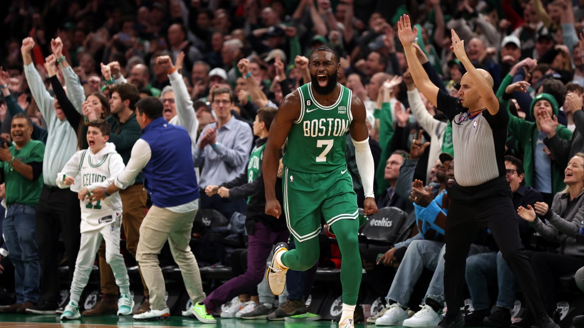 Jaylen Brown Celtics celebrates
