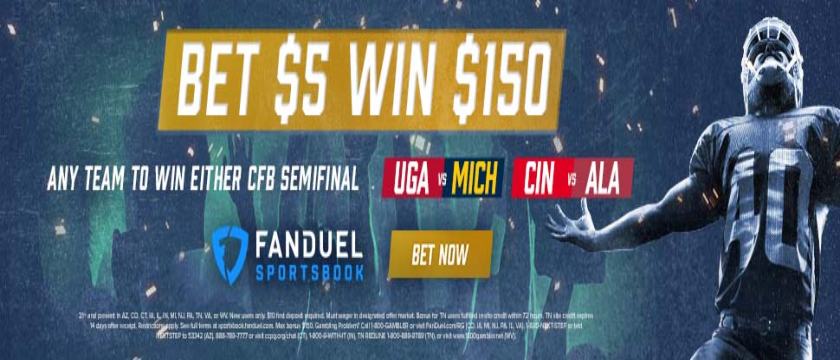 Fanduel CFB Semi Final Bet $5, Get $150