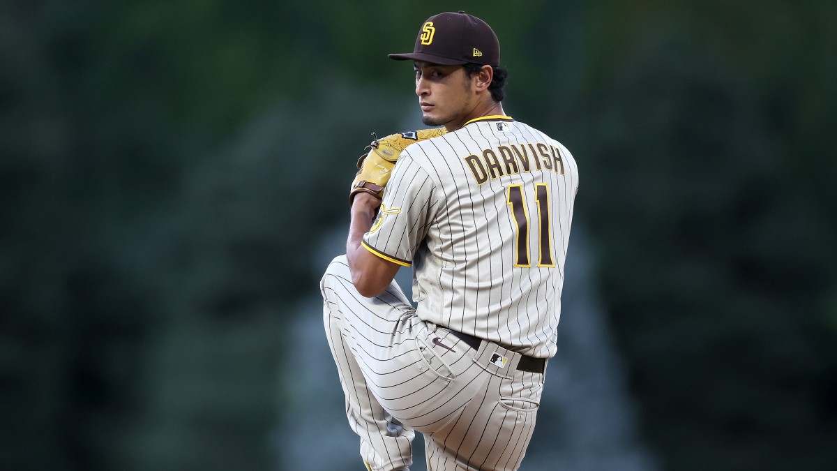Yu Darvish of the San Diego Padres pitches against the Washington