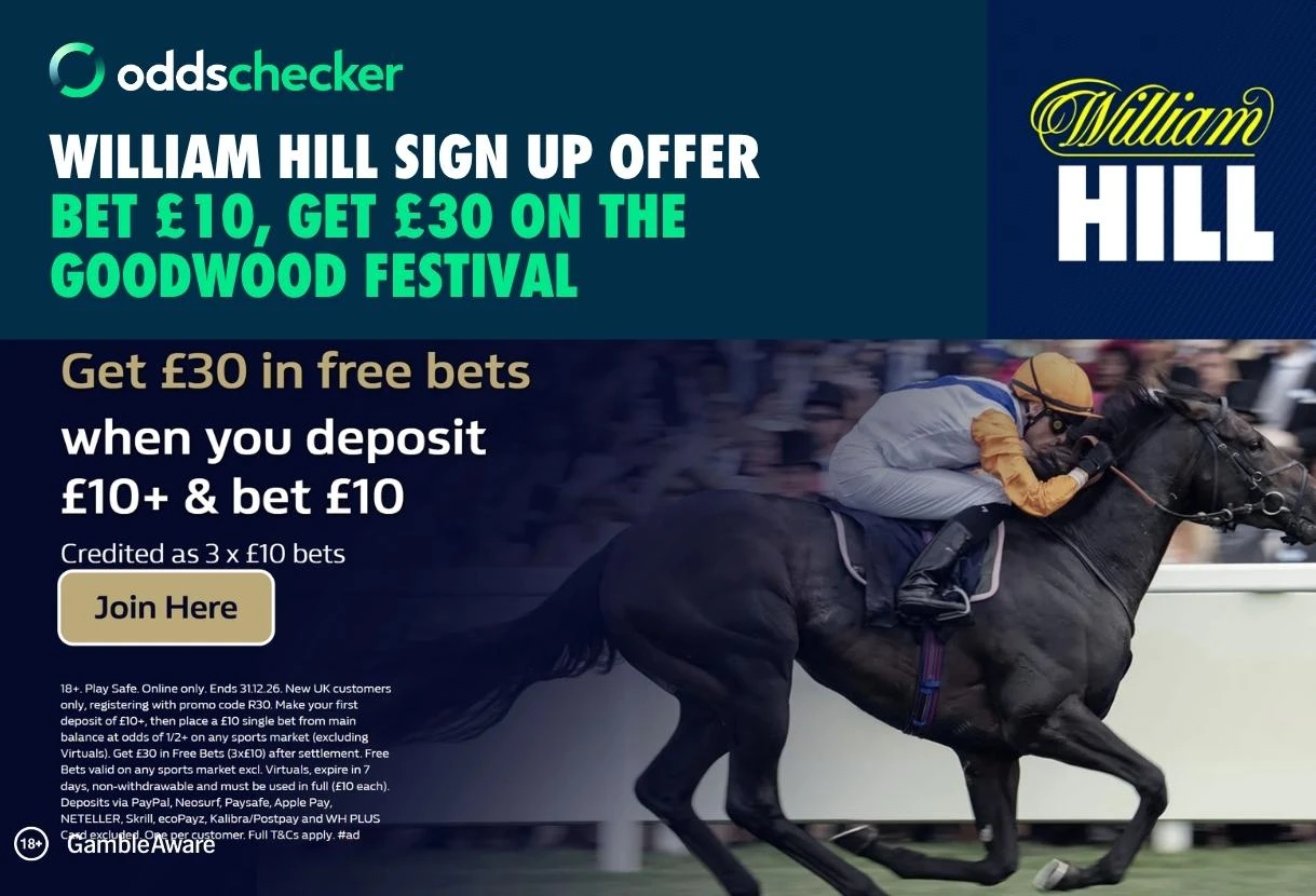 William Hill Glorious Goodwood Offer: Bet £10, Get £30 for Sussex Stakes Day