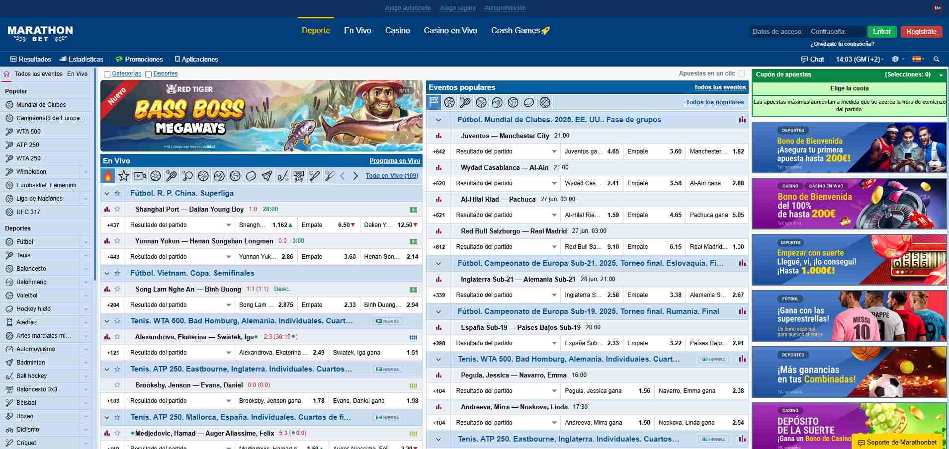 Marathon sportsbook