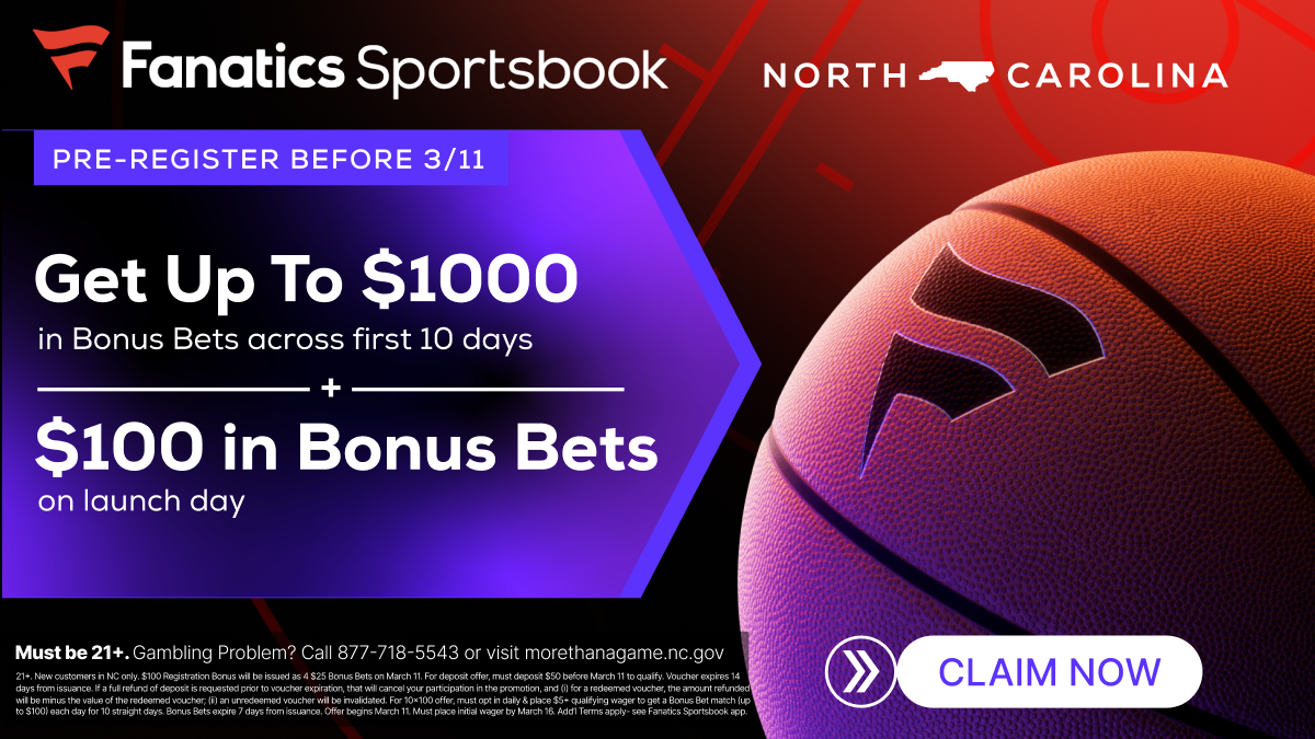 Fanatics Sportsbook North Carolina Get 100 on Registration + Deposit