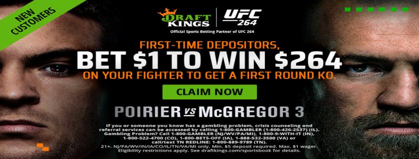 New Users of DraftKings Sportsbook can Grab 264-1 Odds on McGregor