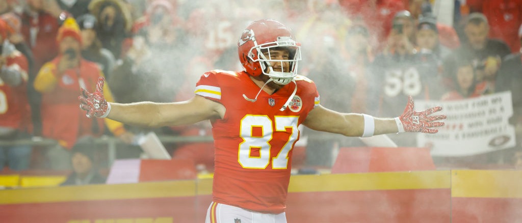 Travis Kelce Coming Out of the Tunnel