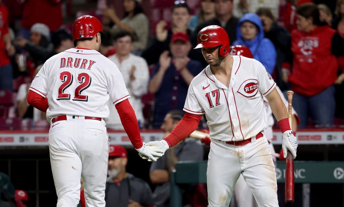 Cincinnati Reds' Brandon Drury reacts to trade to San Diego Padres