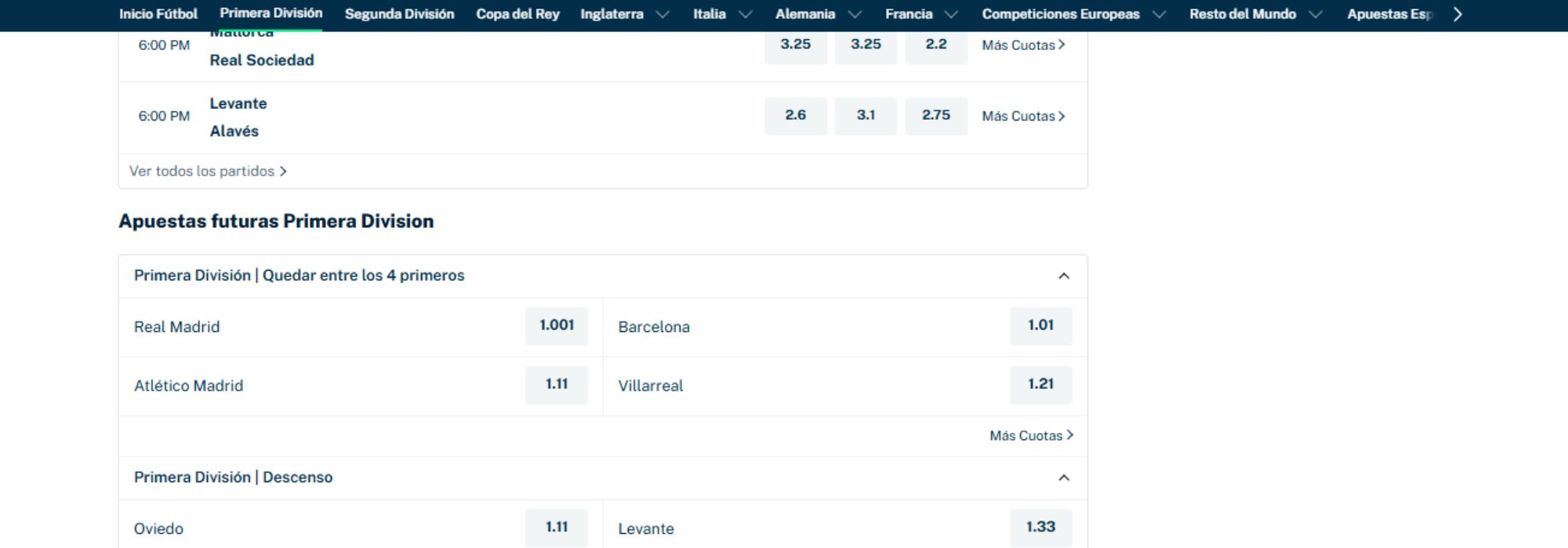Apuestas Futuras OCES 1