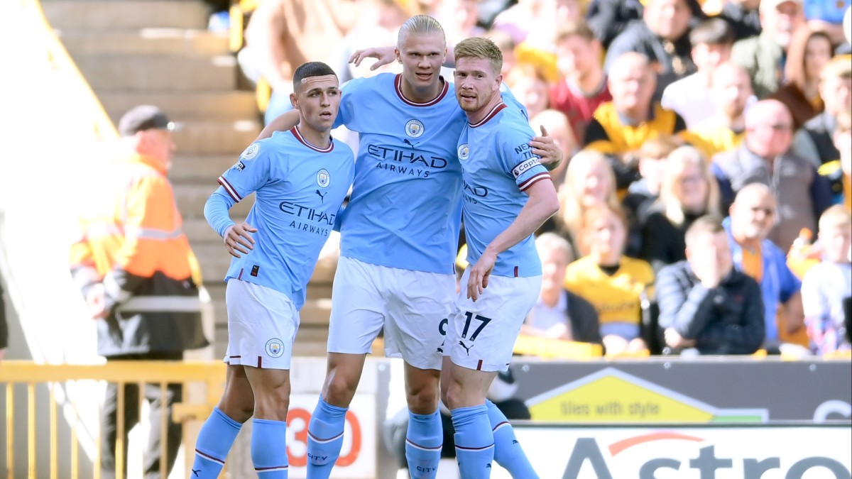 Kevin DeBruyne Erling Haaland Phil Foden Man City