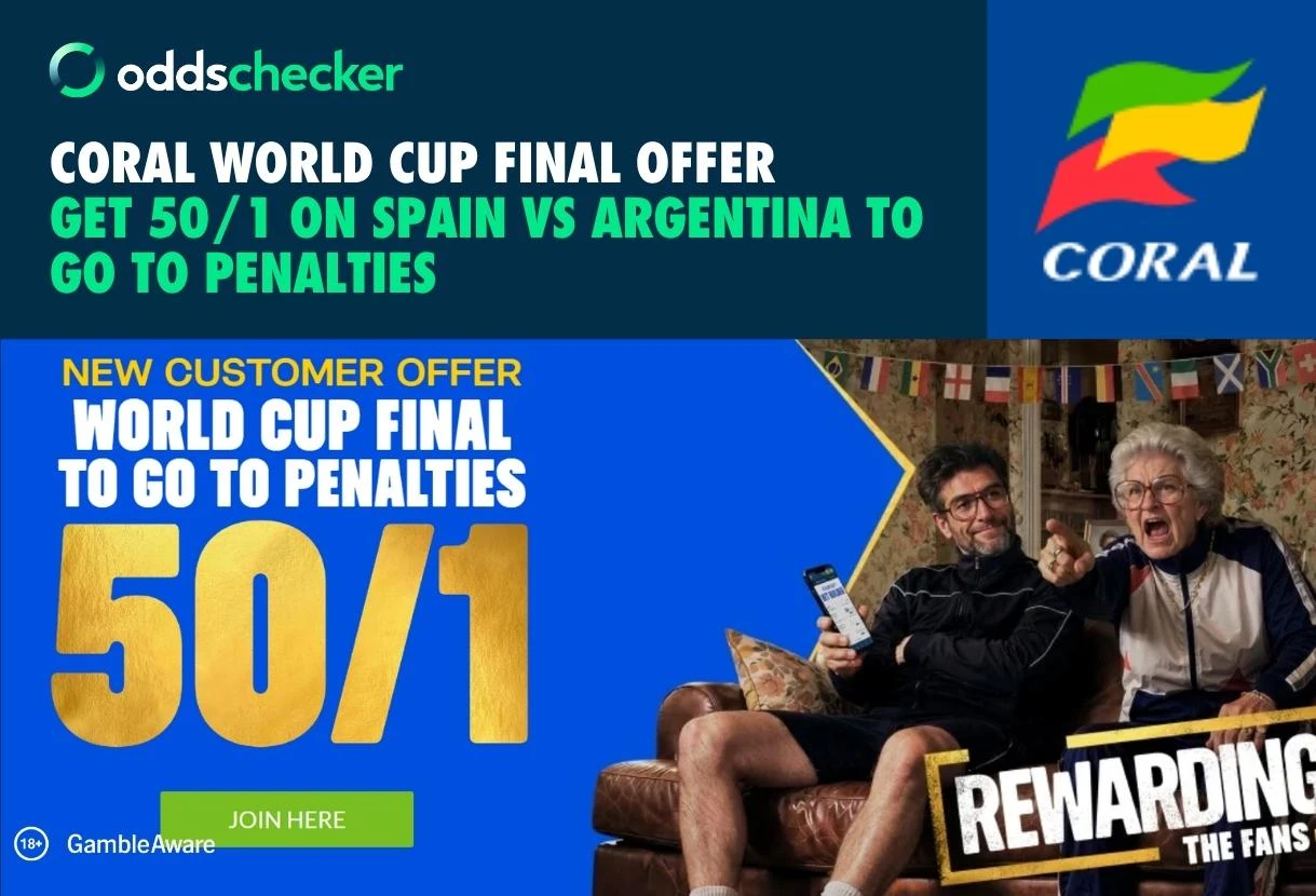 Coral World Cup Final Offer: Get 50/1 on Spain v Argentina to go to Penalties