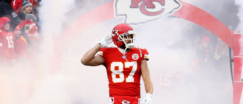 Travis Kelce Chiefs Out of the Tunnel