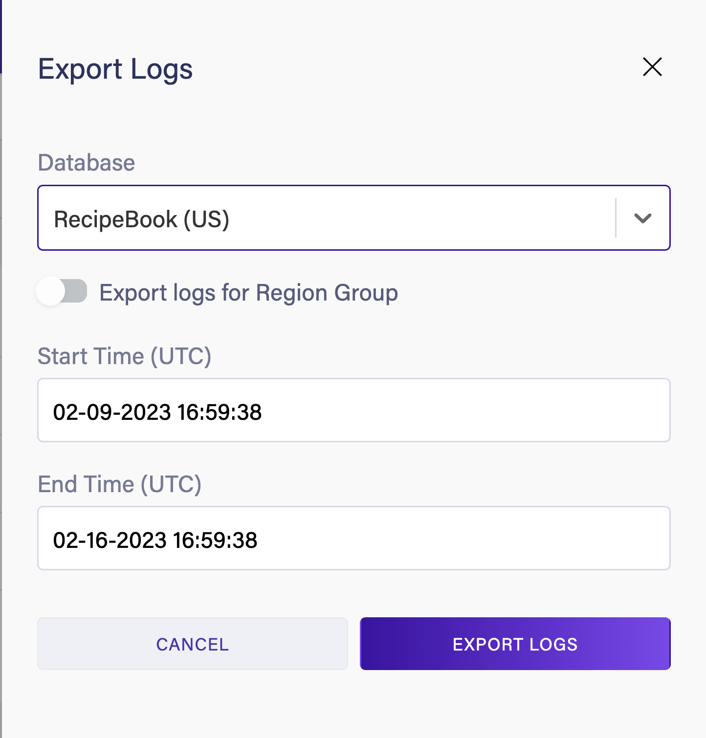 Export logs