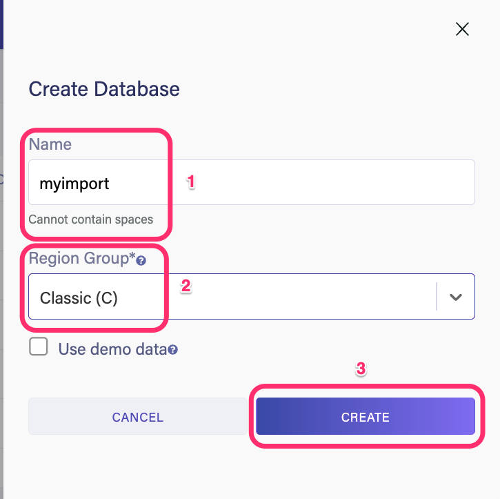 1 Create database detail