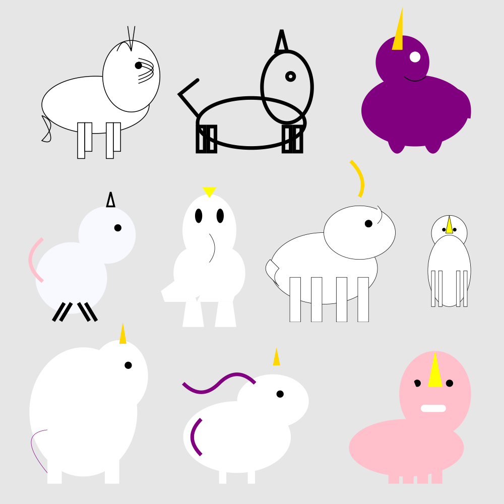 Unicorn-like drawings