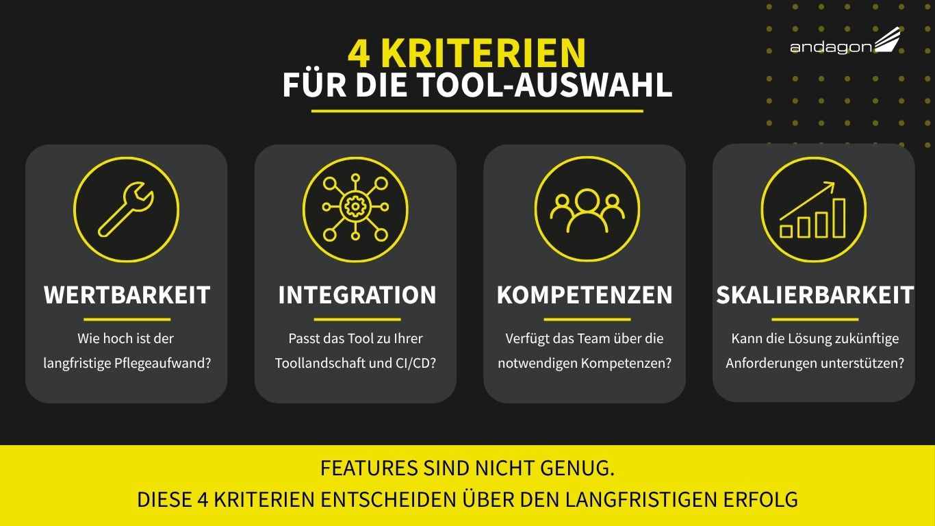 Vier Kriterien für die Auswahl von Testautomatisierungstools